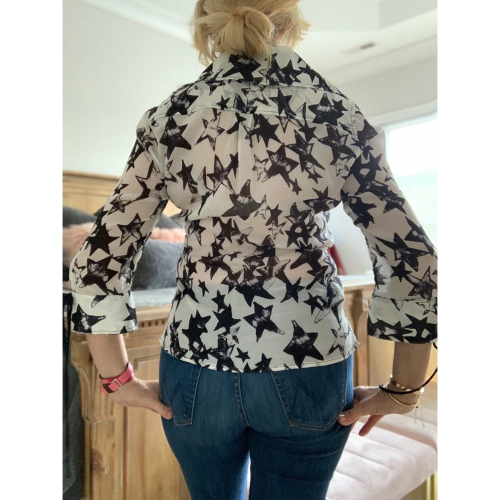 Calvin Rucker sheer button down blouse - Picture 3 of 4